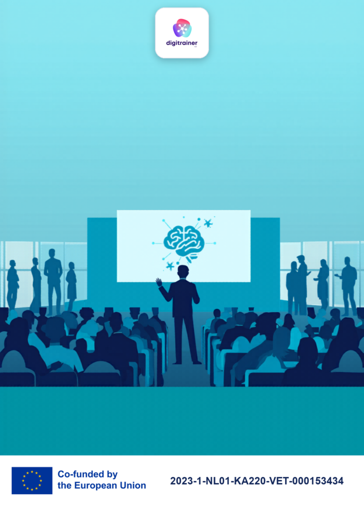 Slotconferentie Digitrainer 4.0 over AI in het onderwijs — met EU-cofinancieringslogo en projectnummer