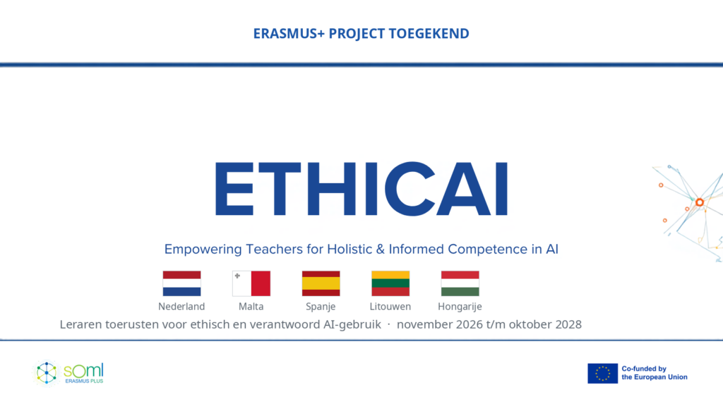 ETHICAI, Erasmus+ project toegekend: leraren toerusten voor ethisch en verantwoord AI-gebruik, partners uit Nederland, Malta, Spanje, Litouwen en Hongarije